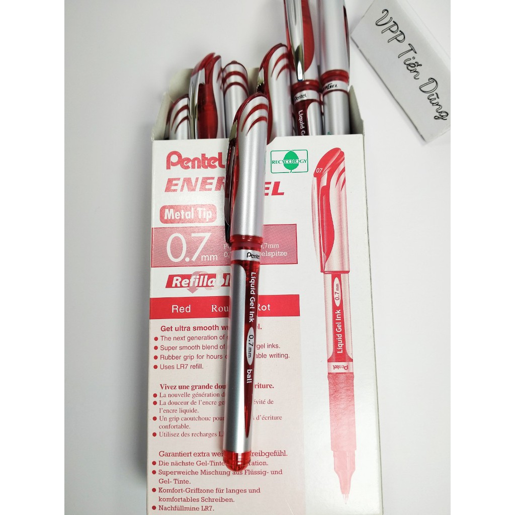 Bút mực gel Pentel energel nét 0.5, 0.7, 1.0mm màu mực Xanh/ Đỏ/ Đen. Ruột thay thế cho bút- Chính Hãng