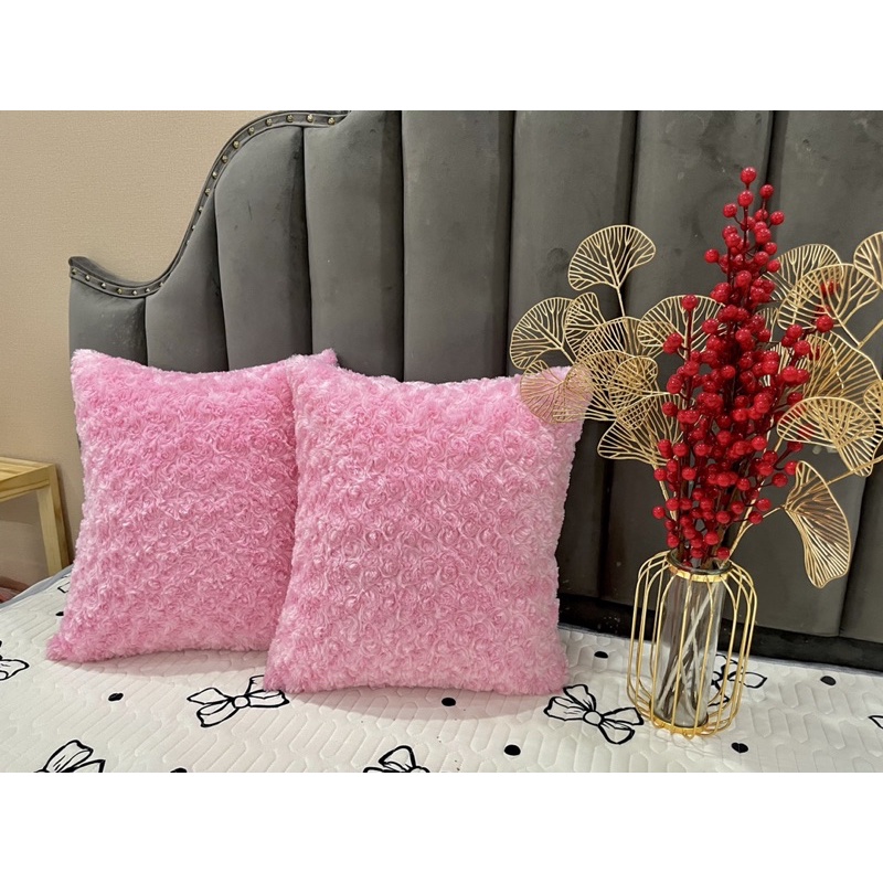 Gối tựa hoa hồng trang trí decor siêu đẹp kt 50x50