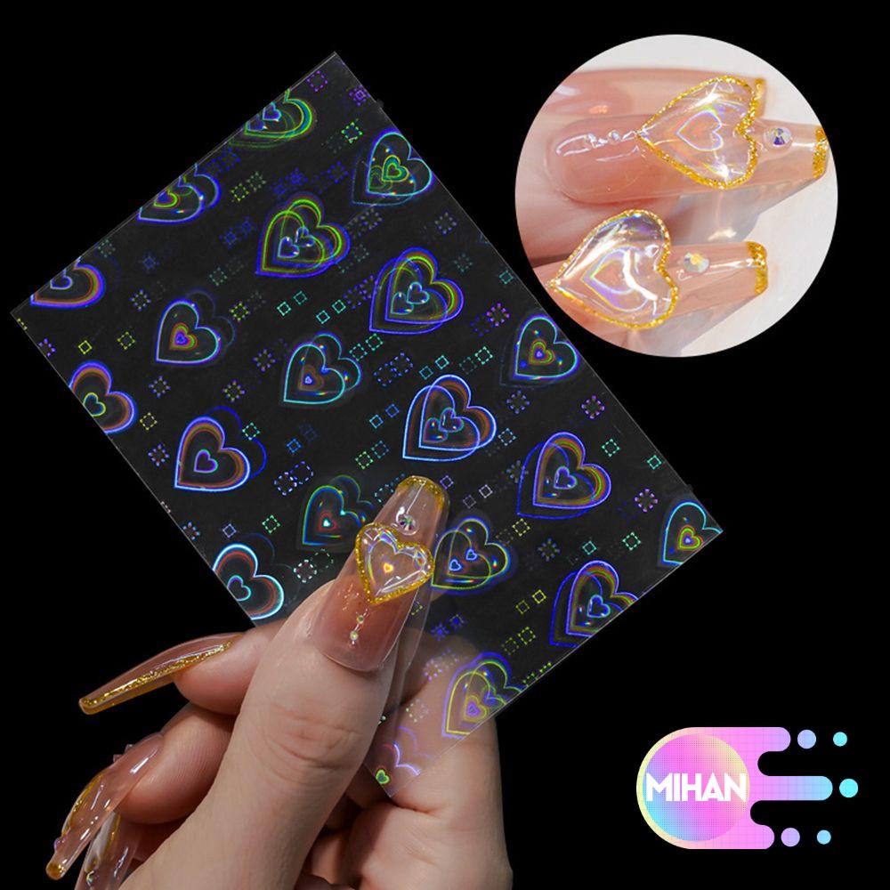 [Hàng mới về] Nhãn dán hình trái tim màu loang trang trí móng tùy chọn