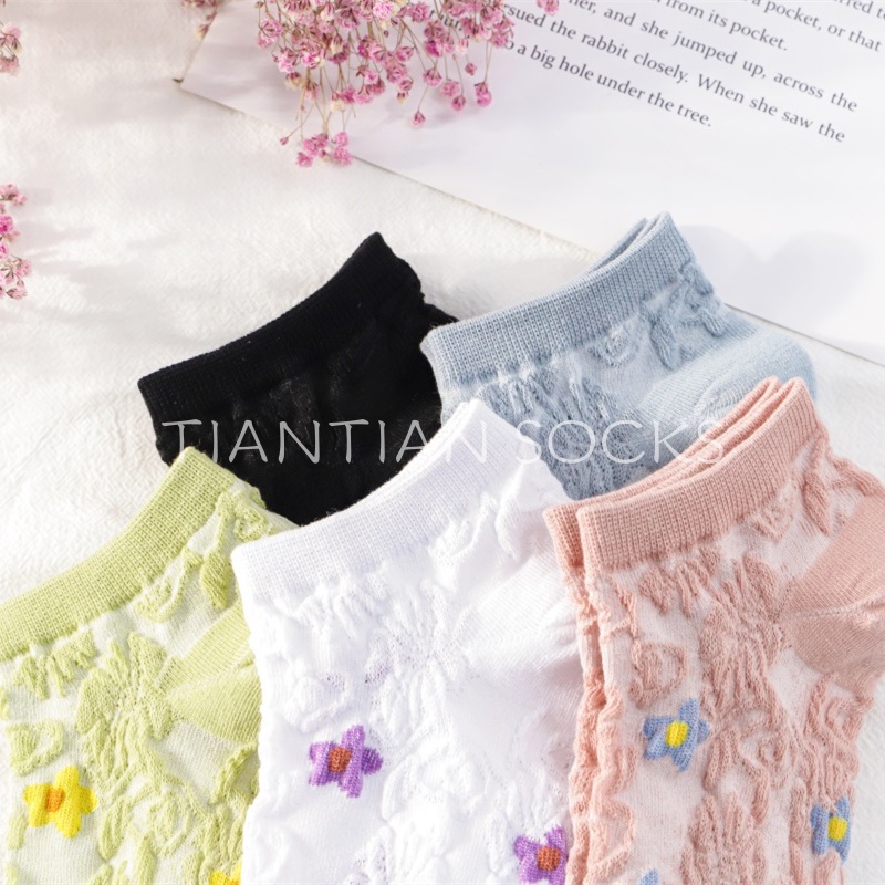 TIAN TIAN T191 Vớ Cổ Thấp Thấm Hút Mồ Hôi Phong Cách Nhật Bản Thời Trang Xuân Hè Cho Nữ