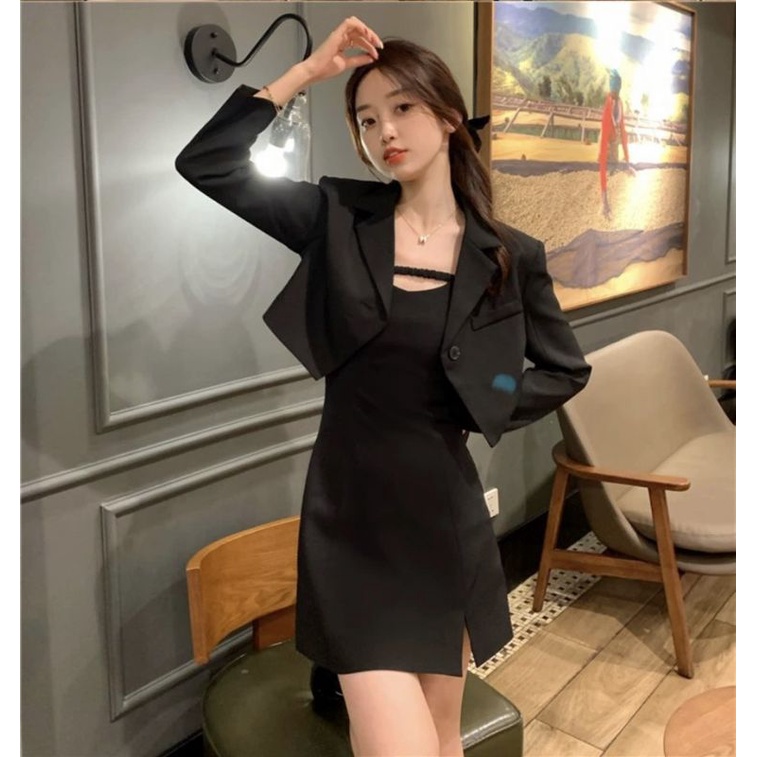 SET ĐẦM 2S KÈM ÁO KHOÁC CROPTOP BIGSIZE
