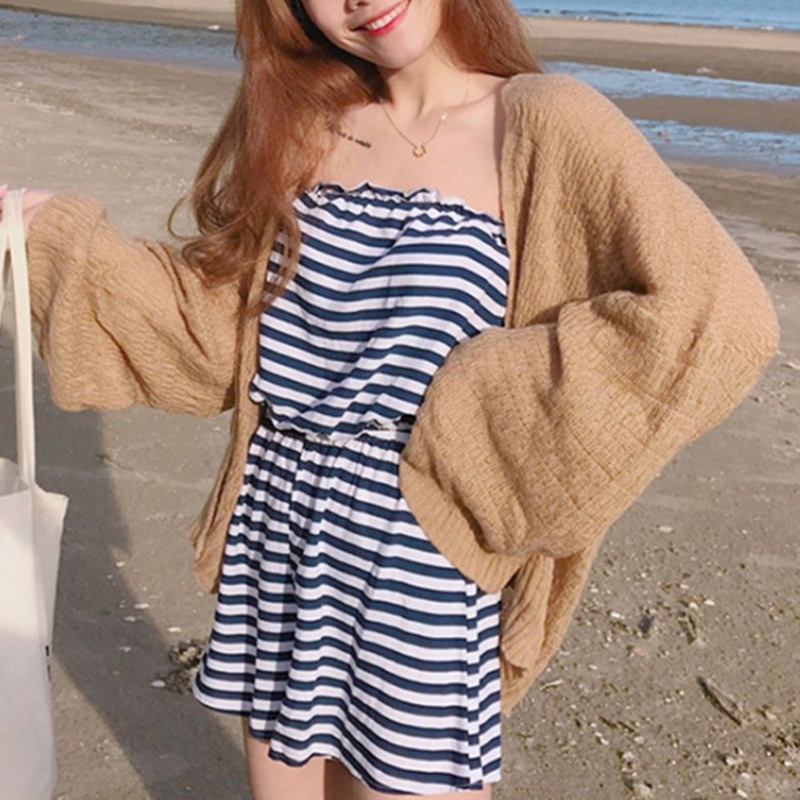 Áo Khoác cardigan Tay Dài Dáng Rộng Phong Cách Hong Kong Thời Trang Mùa Hè Cho Nữ