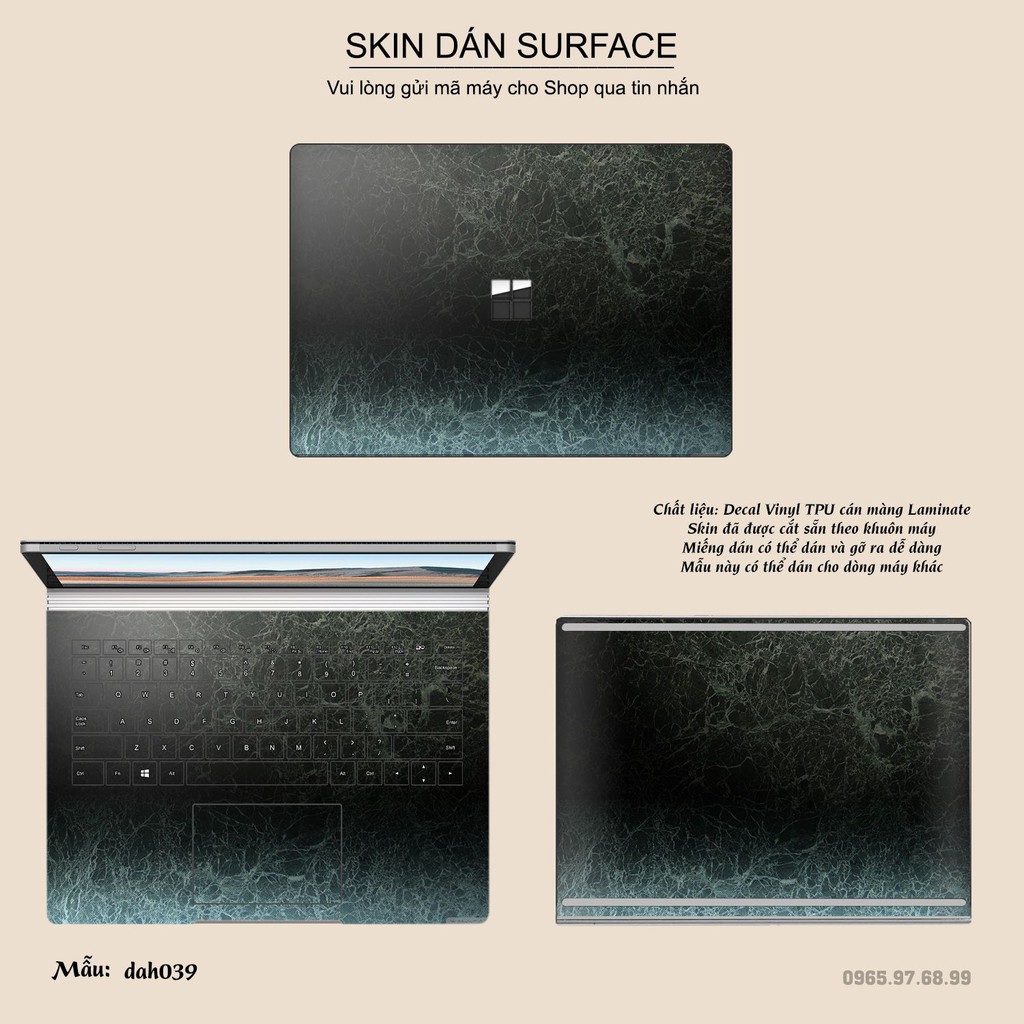 Skin dán Surface in hình vân đá bộ 3 (inbox mã máy cho Shop)