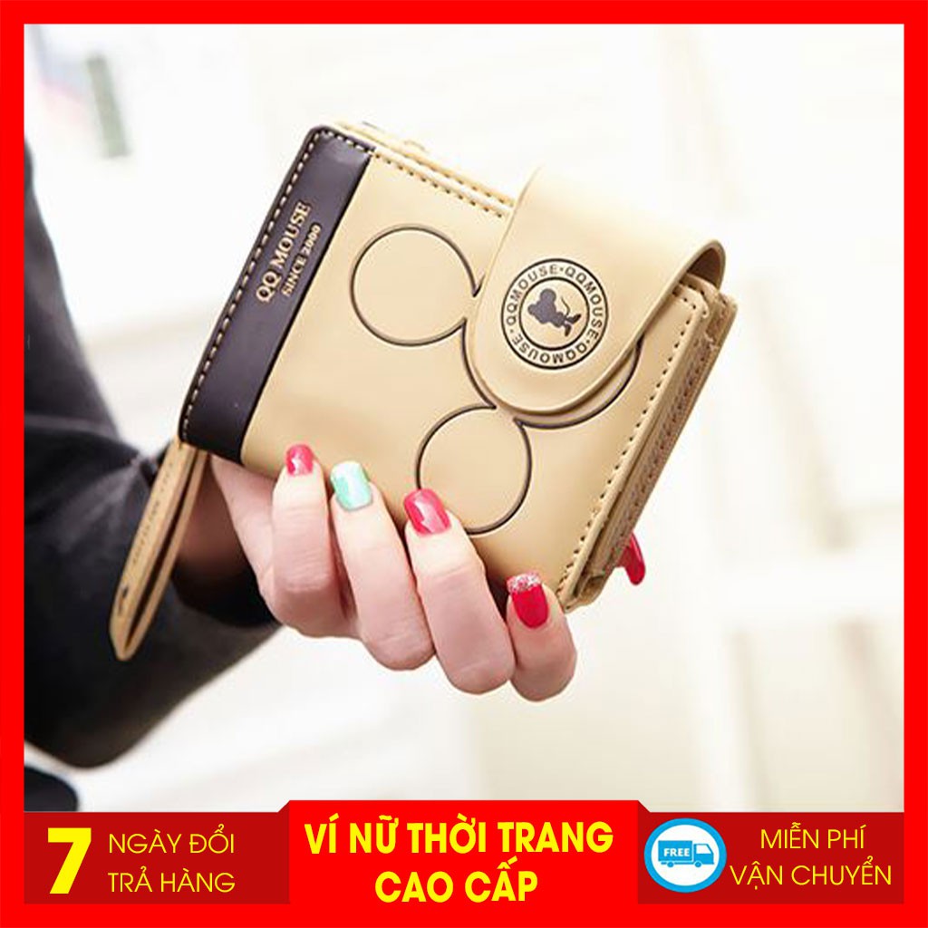 Ví Nữ Bóp Nữ Ngắn Cầm Tay Hoạt Hình Dễ Thương Thời Trang Cao Cấp QQ MOUSE Nhiều Ngăn Nhỏ Gọn Xinh Xắn Hot Trend 2020