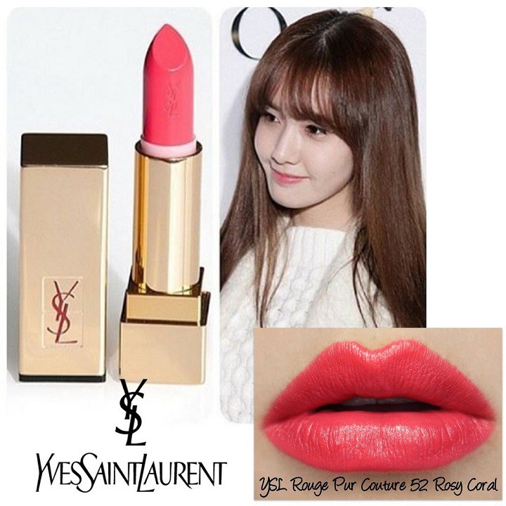 Son YSL màu Rouge Rose 52 đỏ hồng siêu xinh dịu dàng