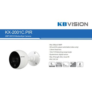 Camera HDCVI hồng ngoại 2.0 Megapixel KBVISION KX-2001C.PIR