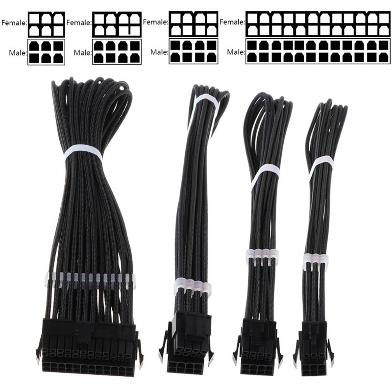 Nama Bộ Nguồn Điện Mở Rộng Tùy Chỉnh 18AWG ATX / EPS / 24Pin / 4 + 4Pin EPS / 6 + 2Pin PCI-E / 6Pin P