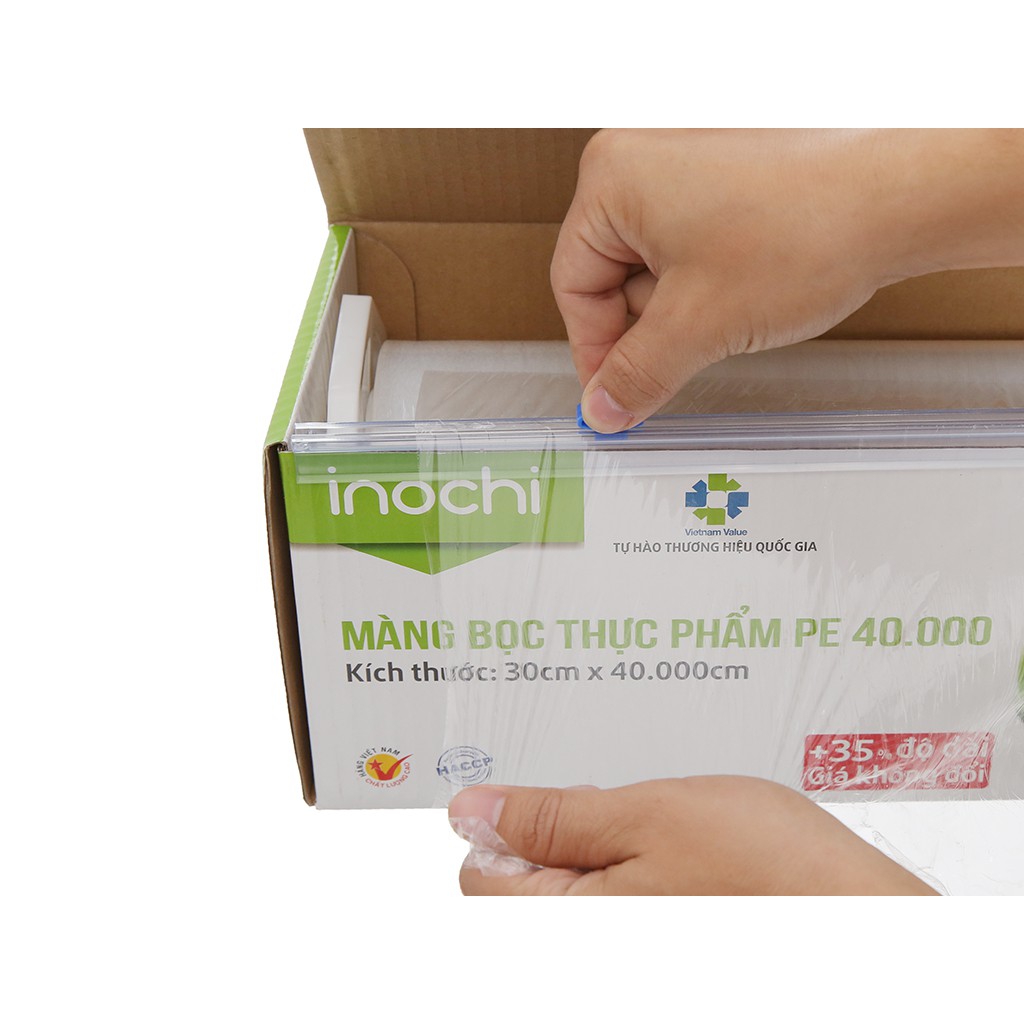 [Mã HCMST5 giảm 10K đơn 99K] Màng Bọc Thực Phẩm PE Inochi 400m chính hãng (màu vỏ hộp có thể thay đổi tùy theo hãng)