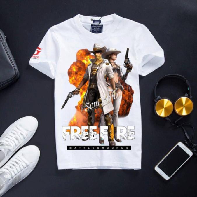 VHL Store [Hỗ Trợ Ship]Áo Thun Free Fire Màu Trắng Cotton Cực Đẹp - Thẻ Vô Cực Mùa 20 VHL Store