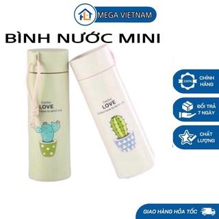 Bình đựng nước lõi thủy tinh họa tiết xương rồng dung tích 450ml.