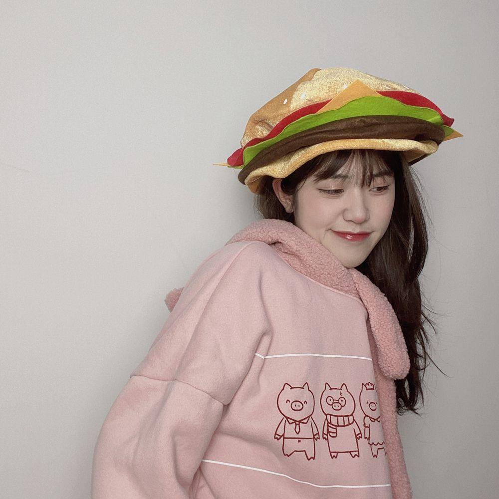 Nón Beret Hình Bánh Hamburger Thời Trang Hàn Quốc Dành Cho Nam