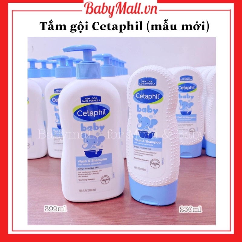 Tắm gội cetaphil dành cho bé có size lớn và nhỏ 230ml/399ml