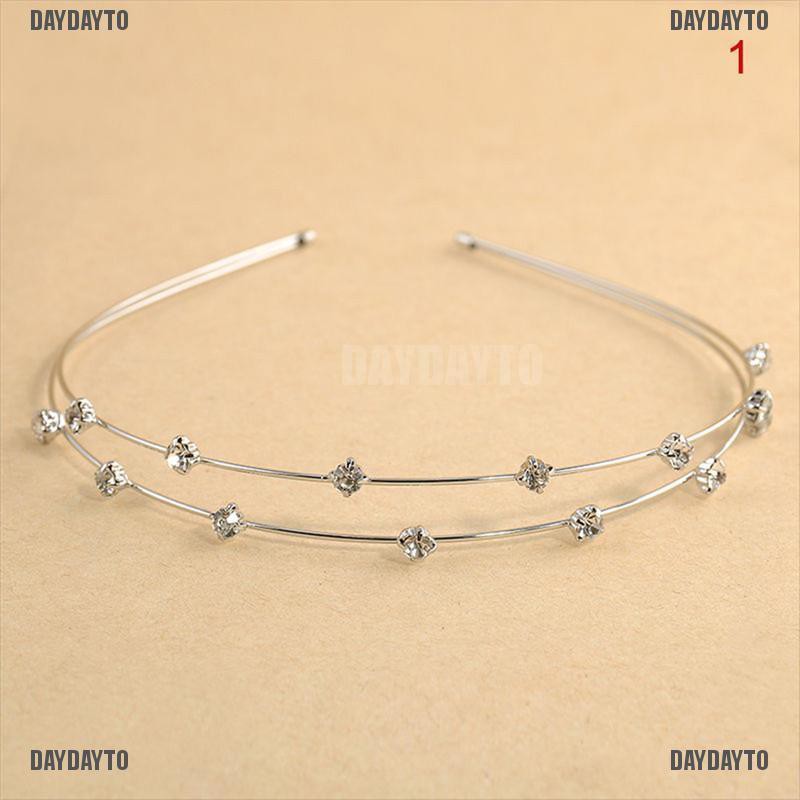 Băng Đô Cài Tóc Bằng Kim Loại Đính Đá Pha Lê Thời Trang 2017 Cho Nữ