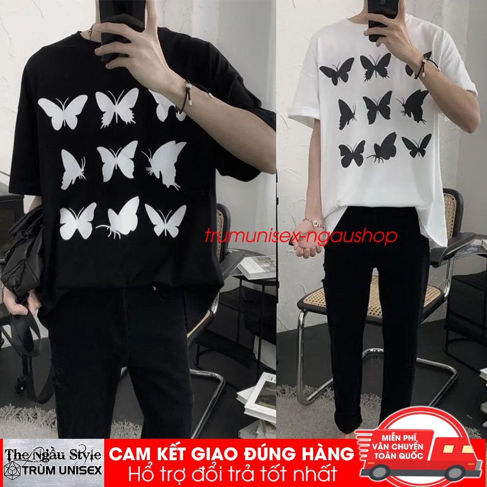 Áo thun Stee nam tay lỡ unisex form rộng overtee In Decal Butterfly nine chất vải cotton xịn Ngaushop Phillip