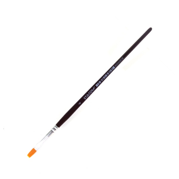 Cọ Vẽ Màu Nước Học Sinh Đầu Dẹp Số 4 - Stacom BPS-S-4F - Màu Nâu