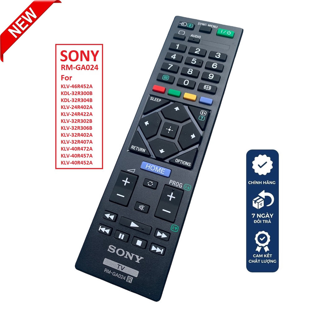 Điều khiển tivi Sony RM-GA024 - Chính hãng  remote tv Sony các dòng KDL-32R420A KDL-40R470A KDL-46R470A