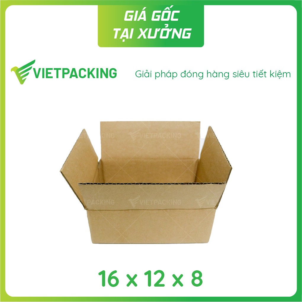 16x12x8 - 50 hộp carton giấy cứng màu đẹp V256