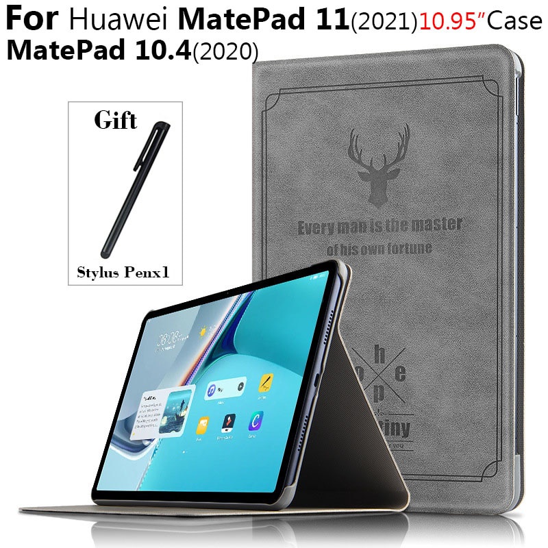 Ốp Bao Da Máy Tính Bảng Pu Có Giá Đỡ + Ngăn Đựng Bút Cho Huawei Matepad 11 2021 Matepad 10.4 Bah3-W09 Bah3-Al00