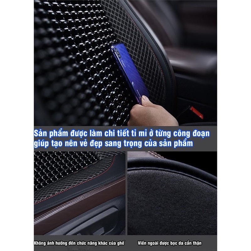 Bọc Ghế Ô Tô - Lót Ghế Ô Tô Hạt Gỗ Cao Cấp Chống Nóng, Massage Lưng