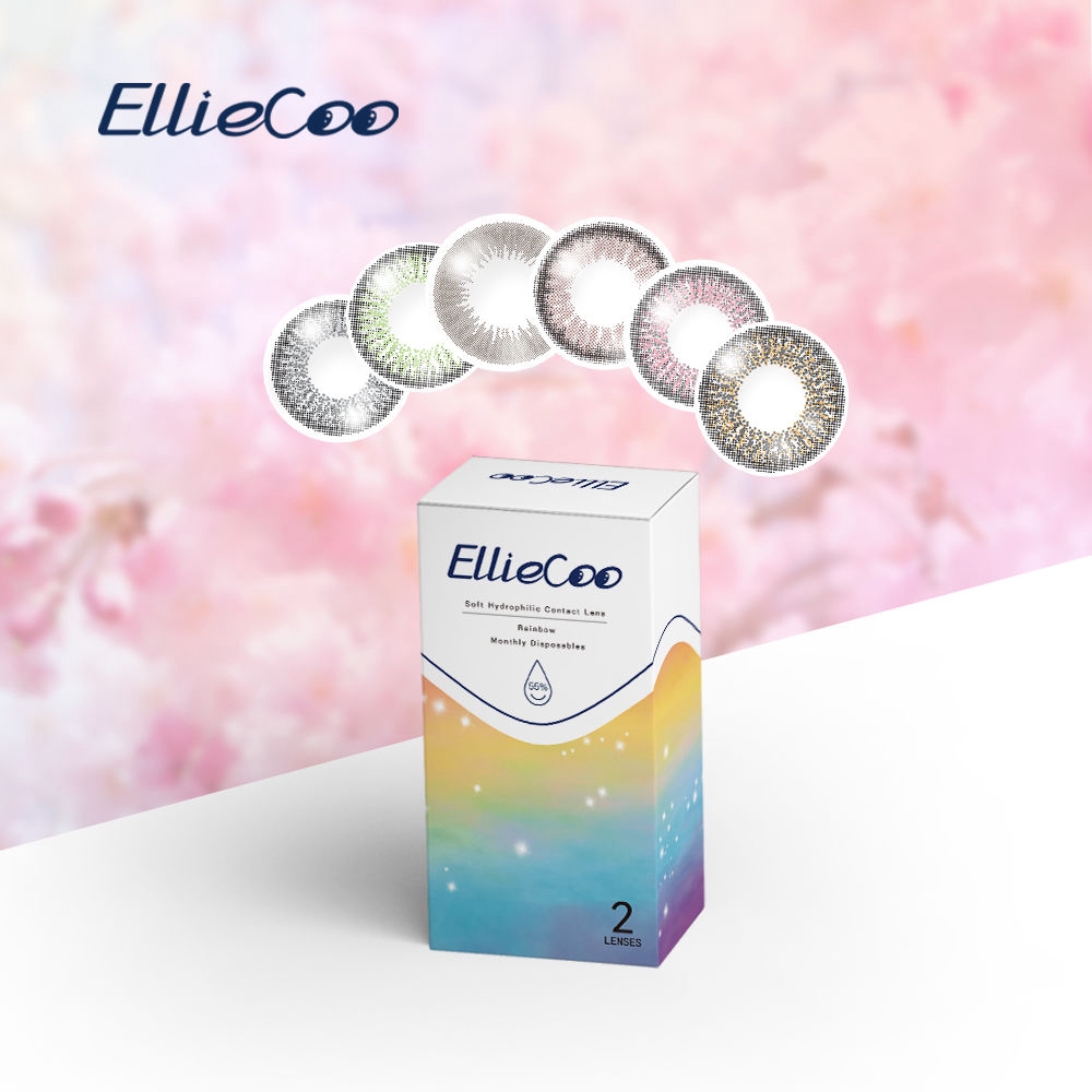 Cặp Kính Áp Tròng Elliecoo Rainbow Mềm Mại Nhẹ Dịu Hạn Sử Dụng Một Tháng