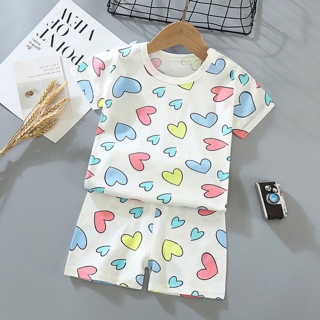 Kids Clothes Short Sleeve Premium Quality Girls Clothes Top And Pants Kids Pajamas Sleepwear Clothing Set