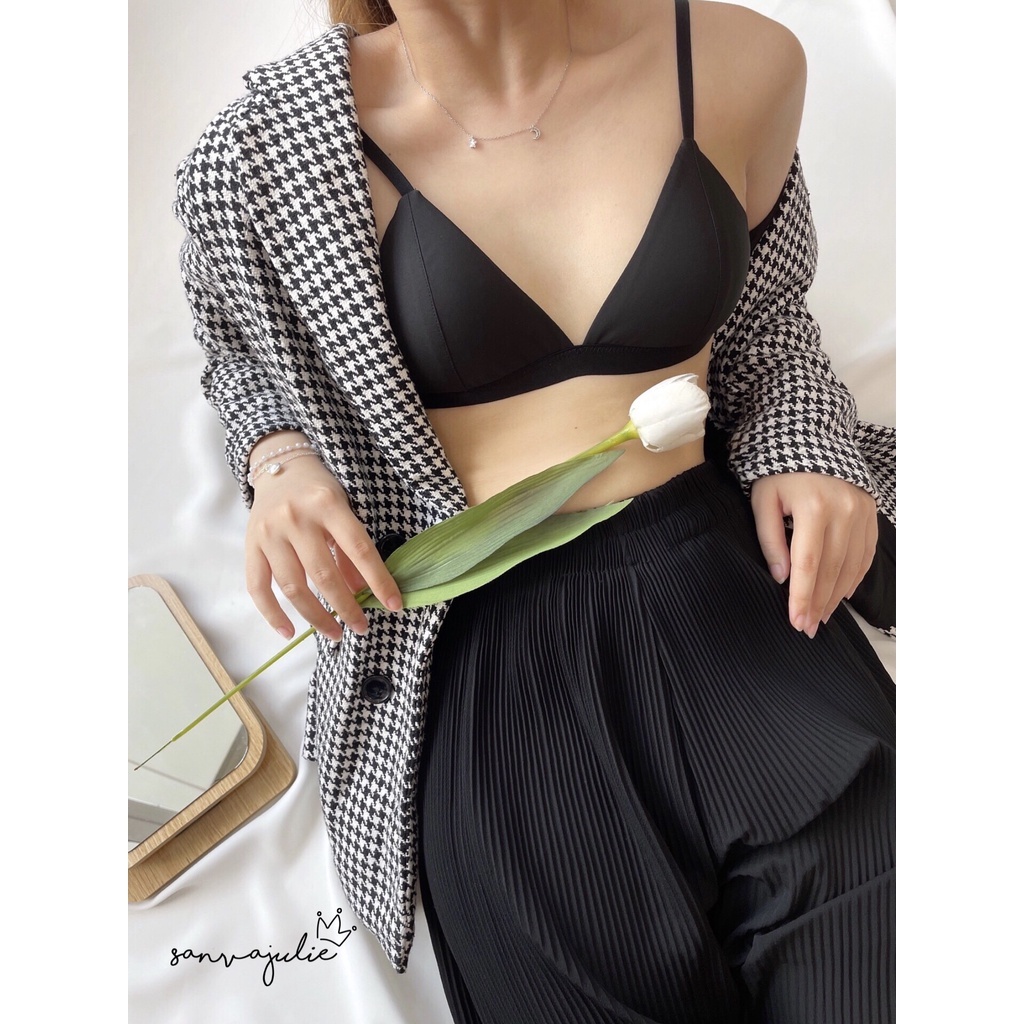 Áo lót mút mỏng bralette không gọng - Có mút - Lụa Basic Thiết kế Sanvajulie - Áo ngực mút mỏng