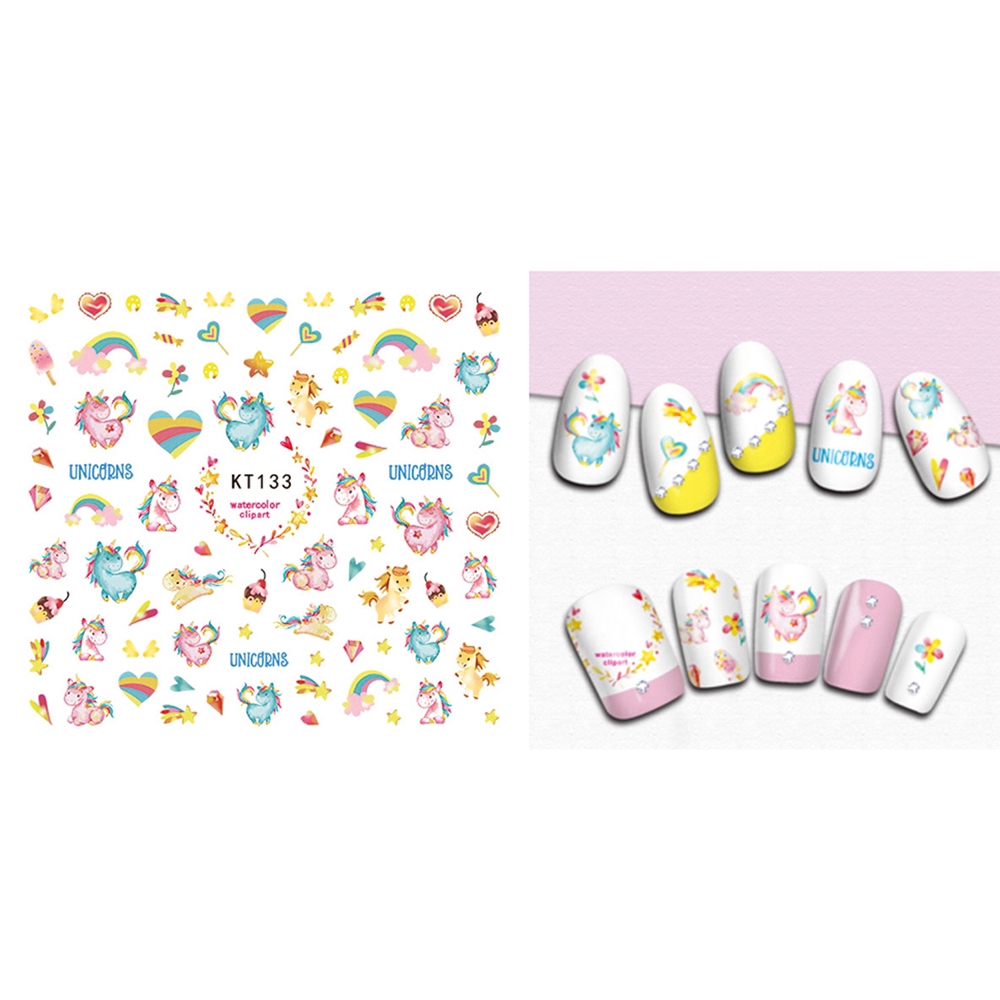 Hình dán 3D trang trí móng tay họa tiết hoạt hình phong cách Nhật Bản dễ thương