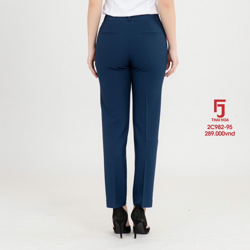 Quần tây nữ công sở 9 tấc màu xanh bigisize đẹp trơn Thái Hoà 2c982-95-01