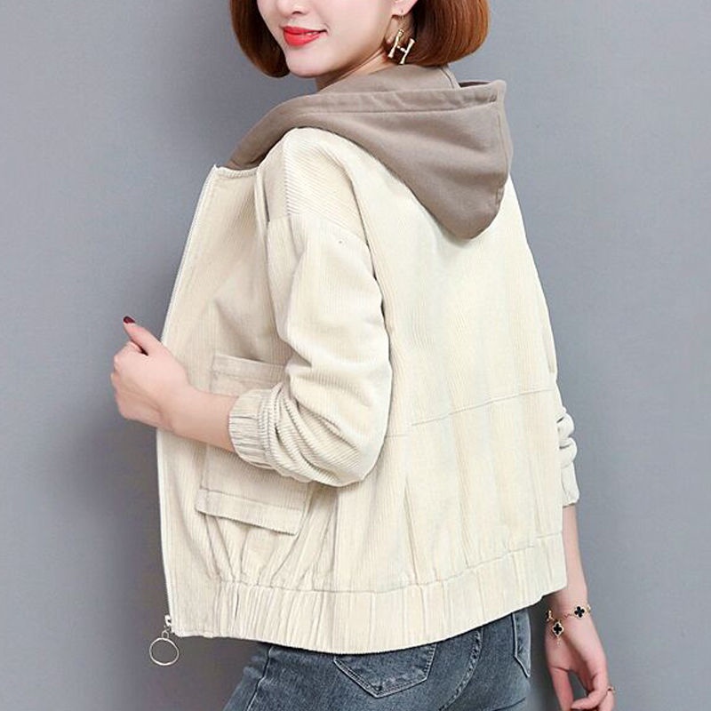 Áo Khoác Tay Dài Có Nón Lót Nhung Dày Dặn Phong Cách Hàn Quốc Thời Trang Thu Đông Mới Cho Nữ