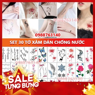 [HOT SALE] Hình Xăm Dán Mini Chống Thấm Nước Combo 30 Tấm (10x6cm)