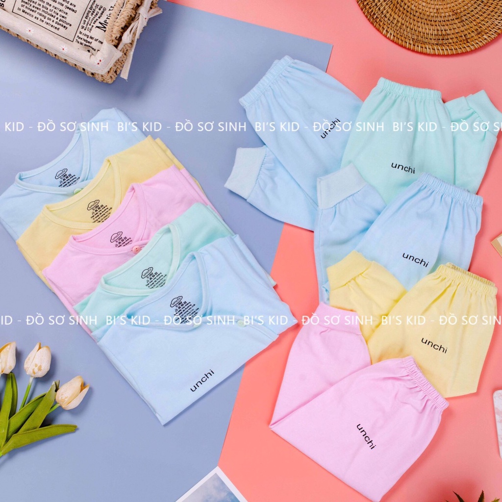 Quần áo sơ sinh Unchi chất cotton mềm,không xù, thấm hút mồ hôi | Size từ 3-9kg| phân trai gái