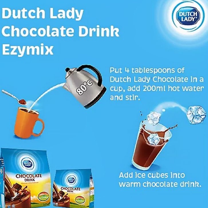 Sữa Bột Dutch Lady Vị Socola Malaysia - Bịch 900G