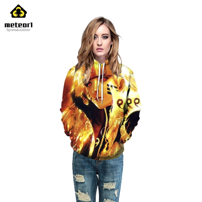 Áo hoodie dài tay in hình Naruto 3D thời trang