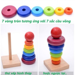 ĐỒ CHƠI GỖ THÁP VÒNG