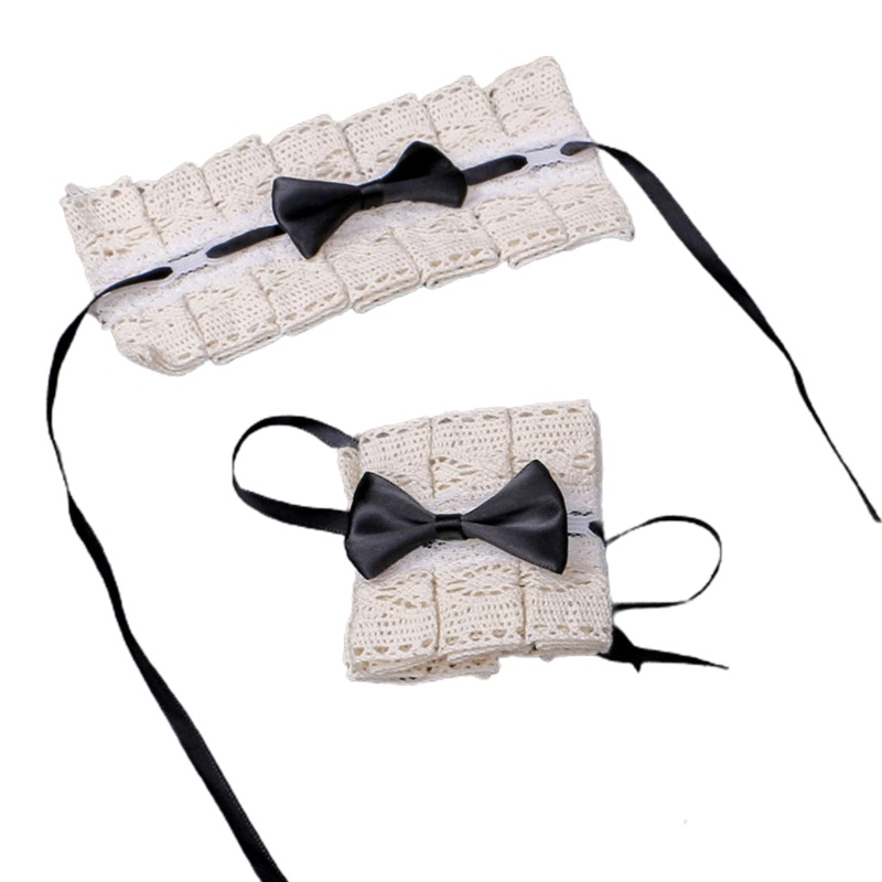 Youyo Vòng Tay Phối Ren Ruy Băng Phong Cách Lolita Vintage Nhật Bản Ngọt Ngào Hóa Trang Cô Hầu Gái Co