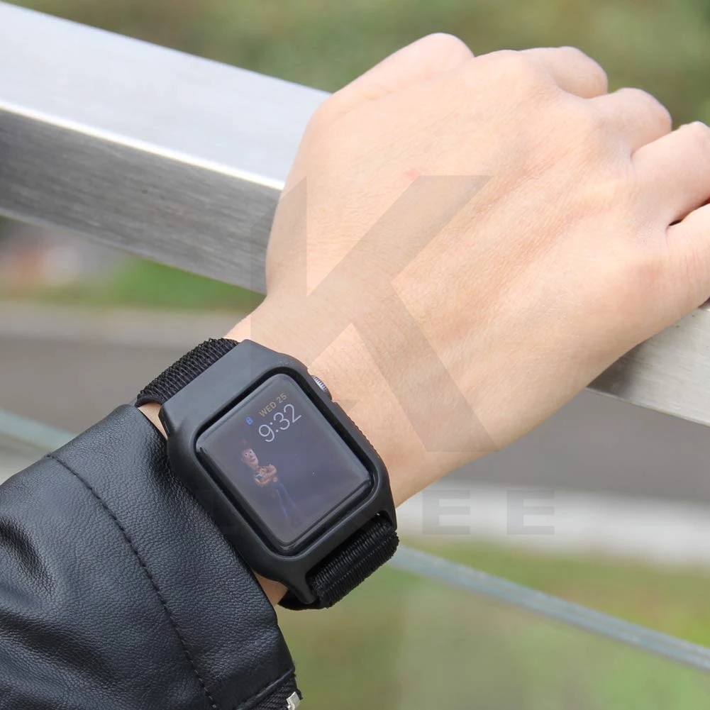 Hộp đựng đ/hồ 2 trong 1 Dây đeo nylon mềm cho đ/hồ táo ốp Dây đeo iWatch Band 38mm 40mm 42mm 44mm 24mm 22mm 20mm 18mm
