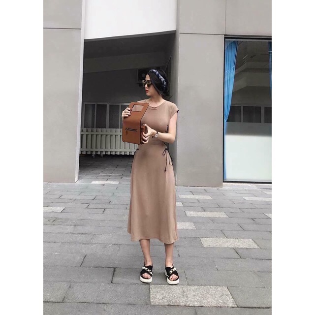 Đầm maxi đan dây eo (có clip ảnh cận vải)