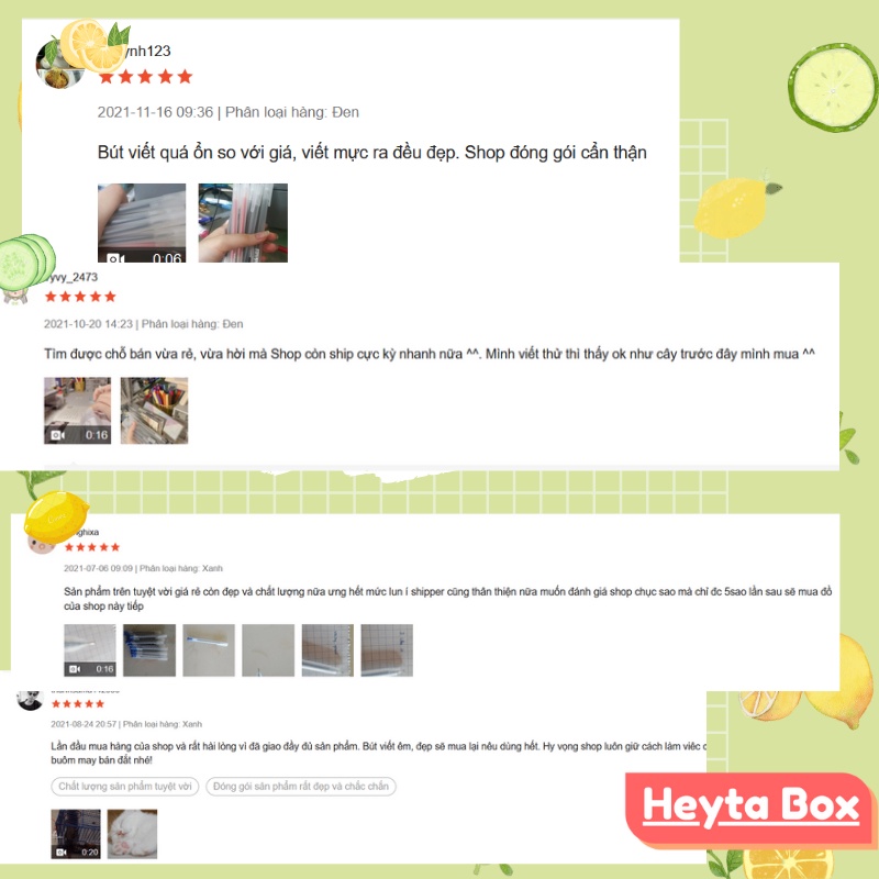 Bút gel mực đen khô nhanh resum 0,5mm, văn phòng phẩm, Heytabox B1