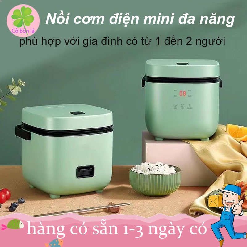 Nồi Cơm Điện Mini JIASHI Chống Dính Đa Năng 1-2 Người - Nồi Cơm Điện Nhỏ Cảm Ứng Thông Minh Hầm Canh, Nấu Cơm, Hấp Đồ