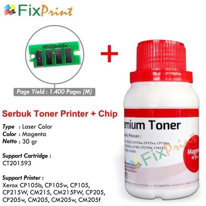 Bộ Phụ Kiện Lõi Phấn + Toner Xerox Cp105 Cp205 Cm215fw Cyan 2000 Trang Màu Đen