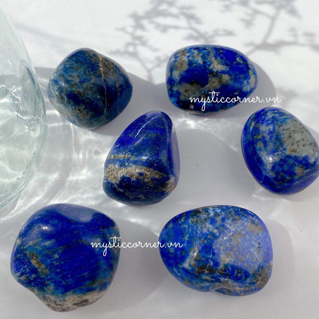 Viên đá thanh tẩy Lapis Lazuli  loại đẹp dùng trong Tarot, Reiki, thiền định, phong thủy