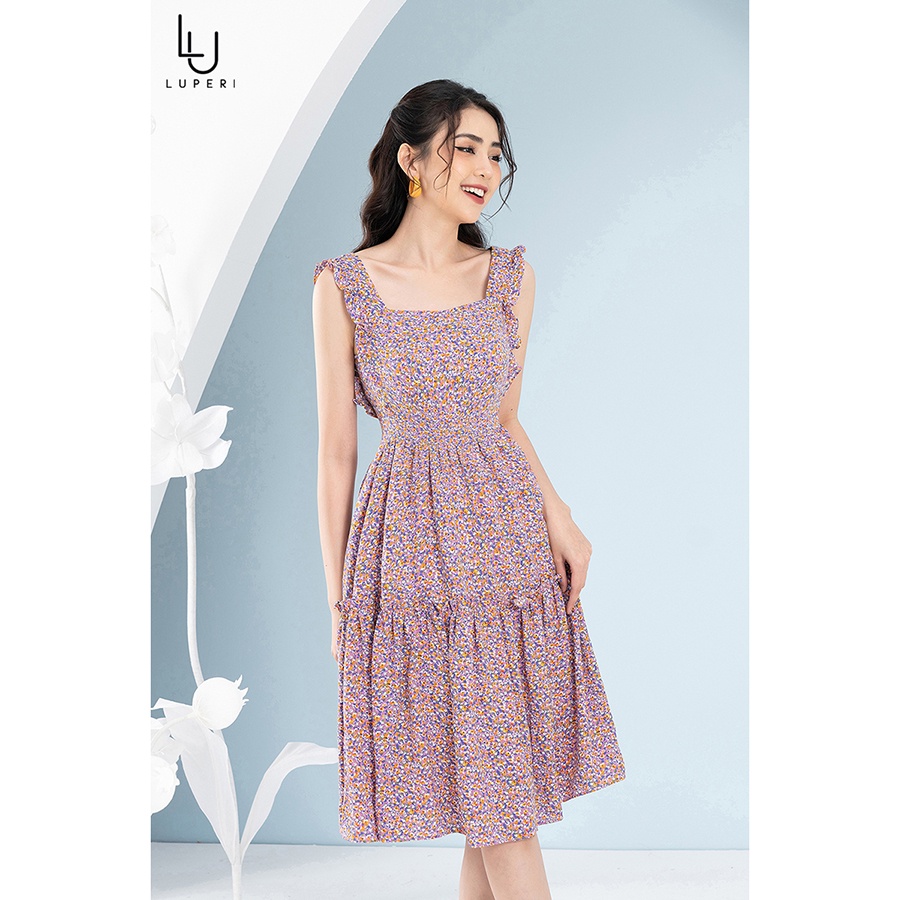 Váy Hai Dây Hoa Nhí Thiết Kế Nữ Dáng Xòe LUPERI LFV3210 Voan Hàn Thoáng Mát Cho Bạn Nữ Đi Chơi Đi Dạo Phố Đi Biển