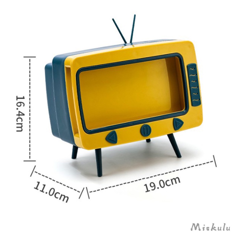 Hộp Đựng Khăn Giấy  Với Giá Đỡ Điện Thoại Di Động Thiết Kế Hình TV Sáng Tạo Tương Thích Với Hầu Hết Các Điện Thoại Để Bàn Phòng Khách / Phòng Ngủ