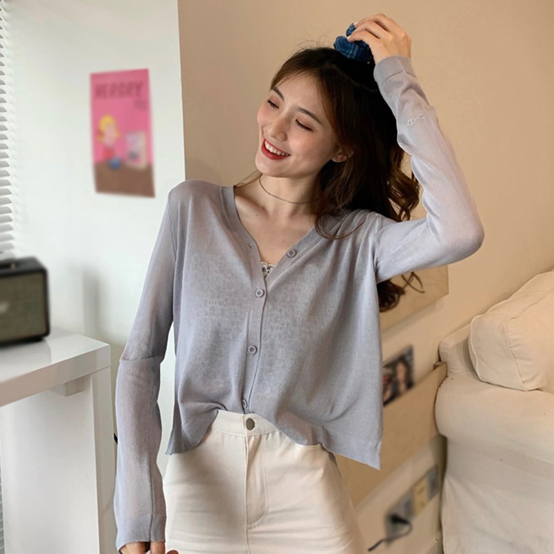 Áo cardigan cổ chữ v tay dài dáng rộng thiết kế thời trang dành cho nữ