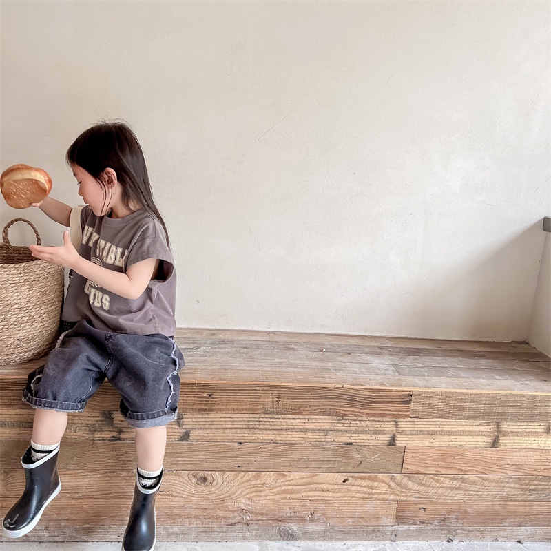 Áo Thun Tay Ngắn In Chữ Dễ Thương Thời Trang Mùa Hè Cho Bé 1-5 Tuổi