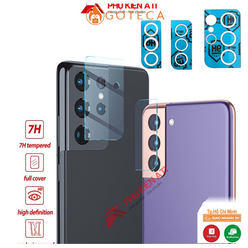 Kính cường lực camera Samsung S21Ultra/ S21 Plus/ S21- Dẻo-Trong suốt-Nano