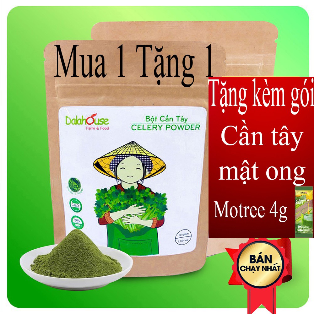 Dalahouse - BỘT CẦN TÂY SẤY LẠNH 50gr - Bột Cần Tây Giảm Cân Nguyên Chất - Thanh lọc cơ thể, rau củ sạch