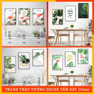 Tranh dán Tường lá cây nhiệt đới chất liệu gỗ nhựa không sợ ẩm mốc,kèm băng dính xốp