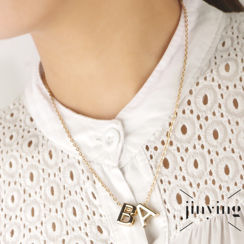 ❤S Wind Korean Clavicle Chain Fashion Elegent Initial Personalized Alloy Letter Choker Women Gold Pe