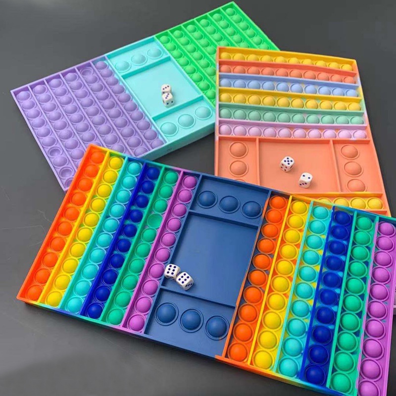 【ready stock】Đồ Chơi Bàn Cờ Nhấn Bóng Cỡ Lớn Màu Cầu Vồng Vui Nhộn Dành Cho Trẻ